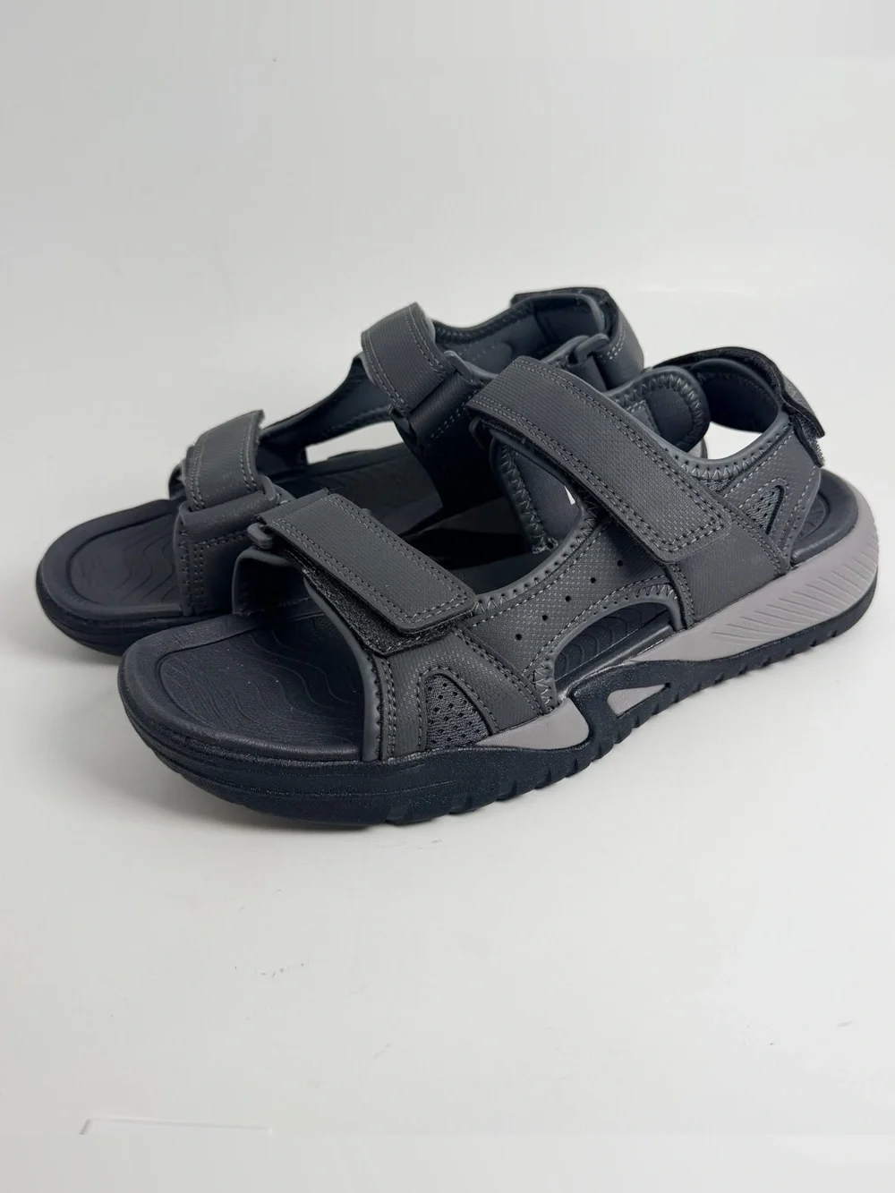 Eddie Bauer Dark Gray Kids Adjustable Strap Sandals